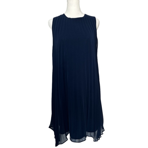 BB Dakota Navy Pleated Swing Dress - Picture 10 of 11